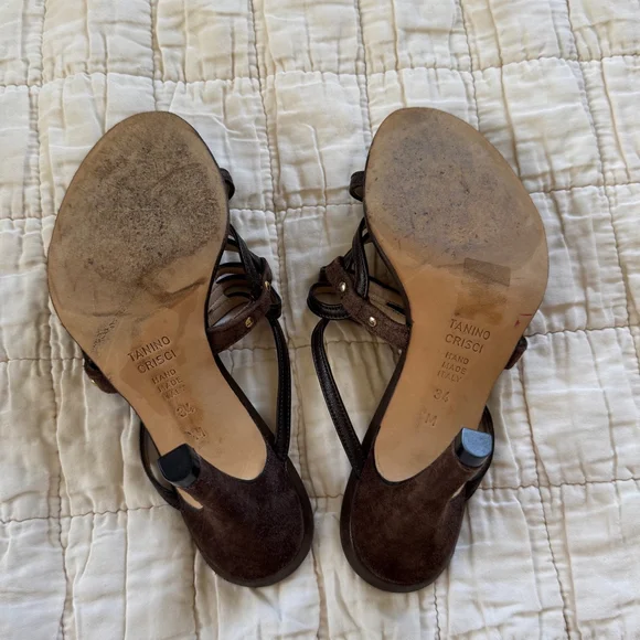 Tanino Crisci Strappy Suede Leather Heels • Size: 34 / 5.5 - Picture 7 of 8